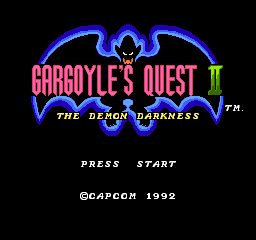 Gargoyle's Quest II - The Demon Darkness (Europe) Title Screen